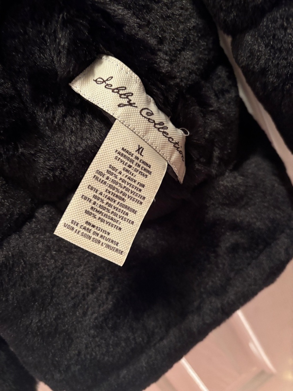 Plush Black Teddy Faux-Fur Short Jacket - Picture 4 of 5